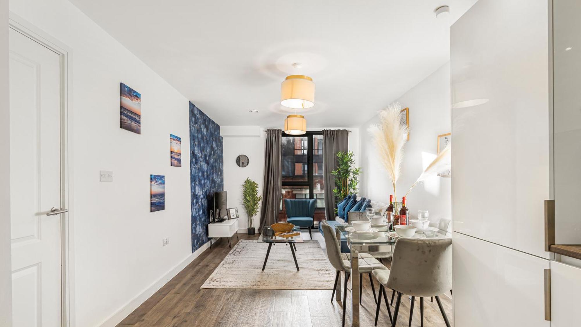 バーミンガムOceanic Bliss: 2 Bed 2 Bath + Free Park + Netflixアパートメント エクステリア 写真